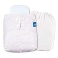 Plain white reusable pocket cloth diaper