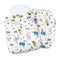 White reusable pocket cloth diaper with cute wild animal designs