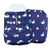 Deep blue reusable pocket cloth diaper with boat design