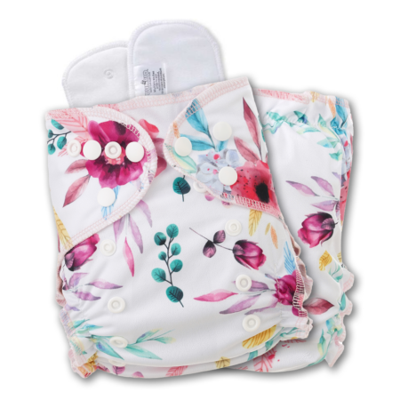 Maxima reusable cloth diaper with floral designs